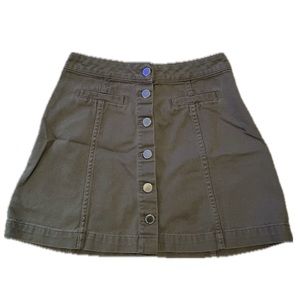 H&M • DIVIDED • Green • Cotton • Denim • Utility • Mini Skirt • Button • 2 •